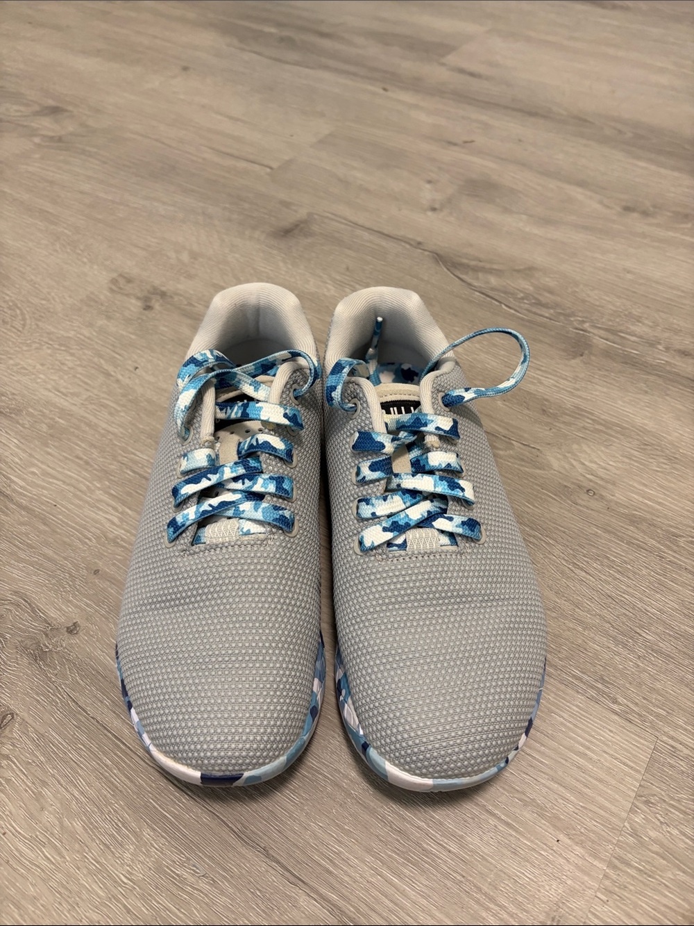 NOBULL WomensGray Sneakers with Blue Camo Laces